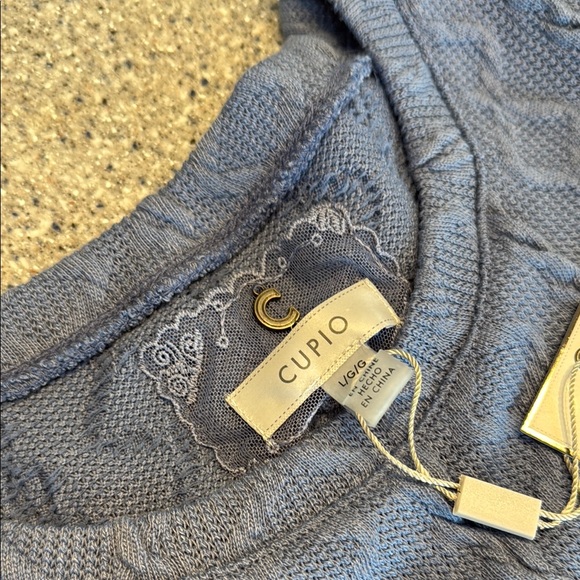 Cupio Blue Textured Women's Top - Picture 2 of 5